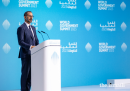 Prince Rahim delivers a speech to delegates gathered at the World Government Summit in Dubai on 13 February 2023.